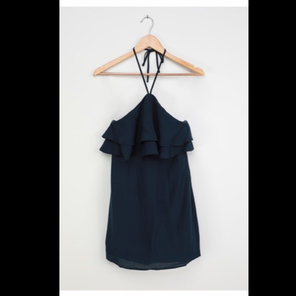 Lulu's Navy Halter Ruffle Mini Dress - Picture 7 of 10